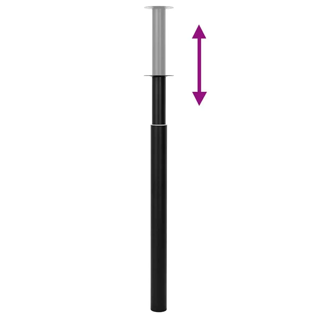 Adjustable Black Telescopic Table Legs Replacement Pair Height Range 710mm to 1100mm