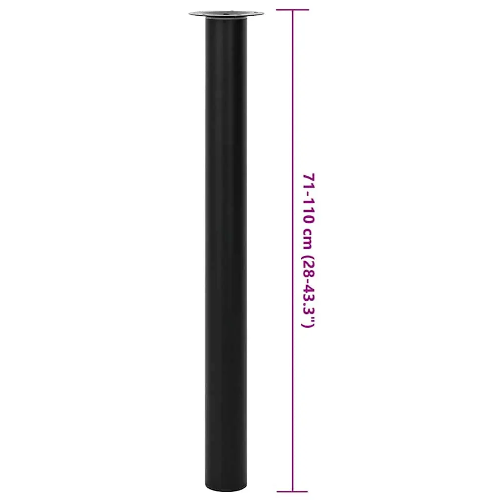 Adjustable Black Telescopic Table Legs Replacement Pair Height Range 710mm to 1100mm