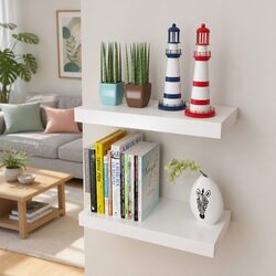Specifications for Set of 2 White MDF Floating Shelves