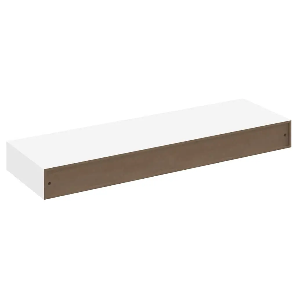 Wall Display Shelf for Home Decor White Floating Shelf with Drawer Storage