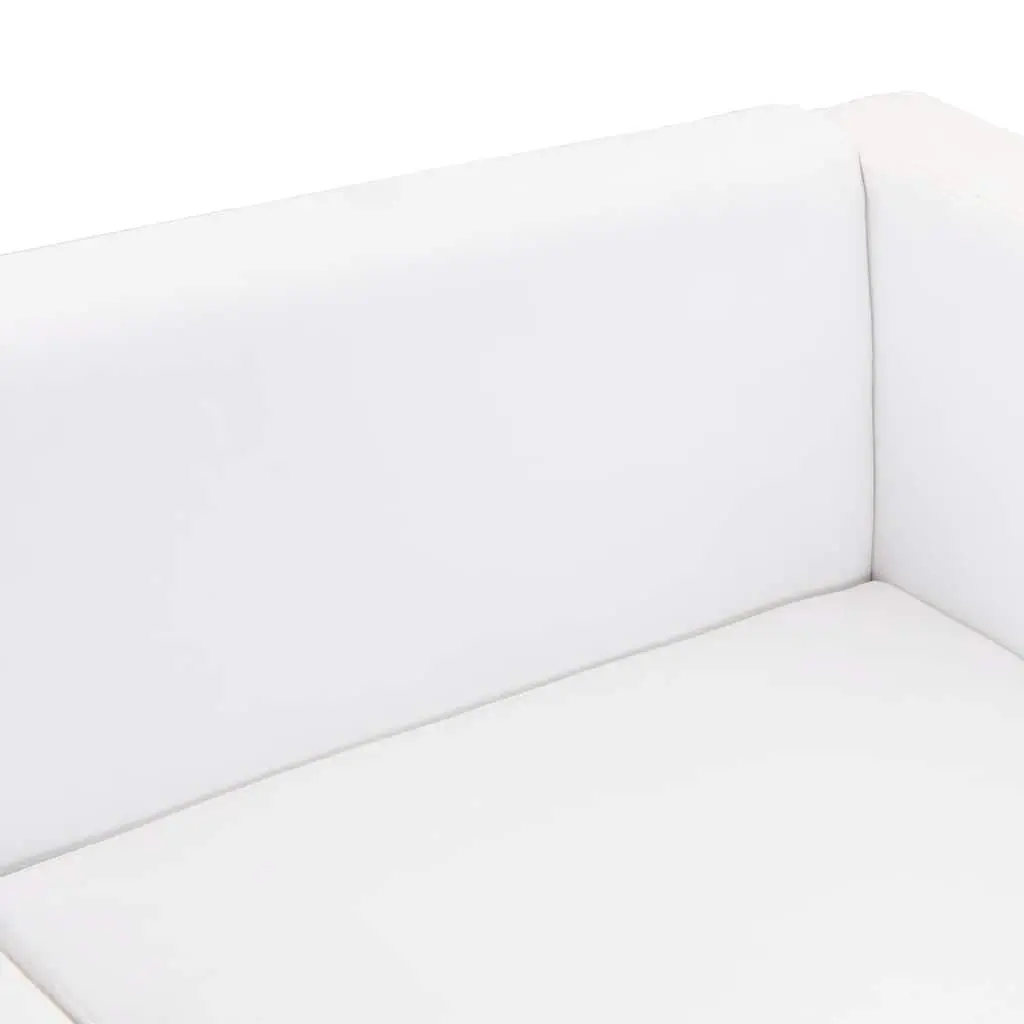 2-Seater White Sofa with Cushions