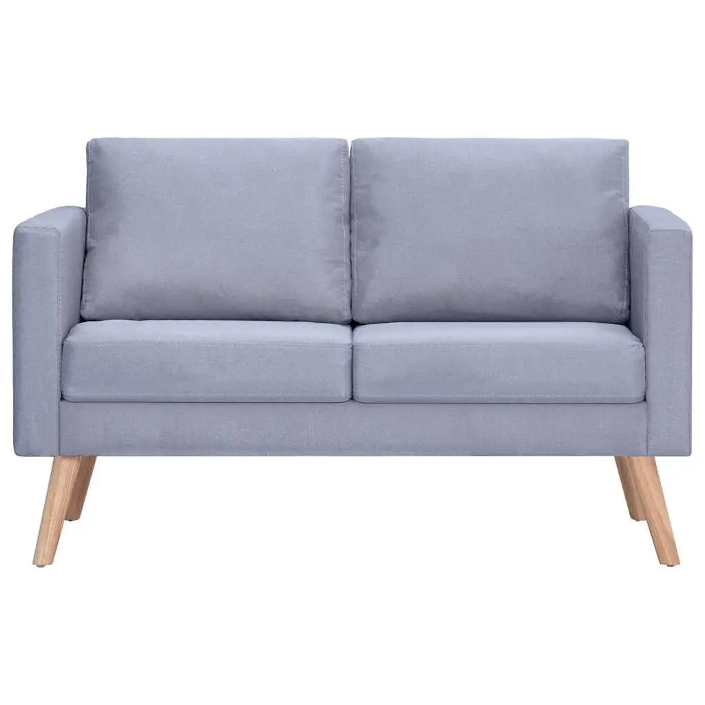 2-Seater Sofa Grey Fabric Couch Living Room