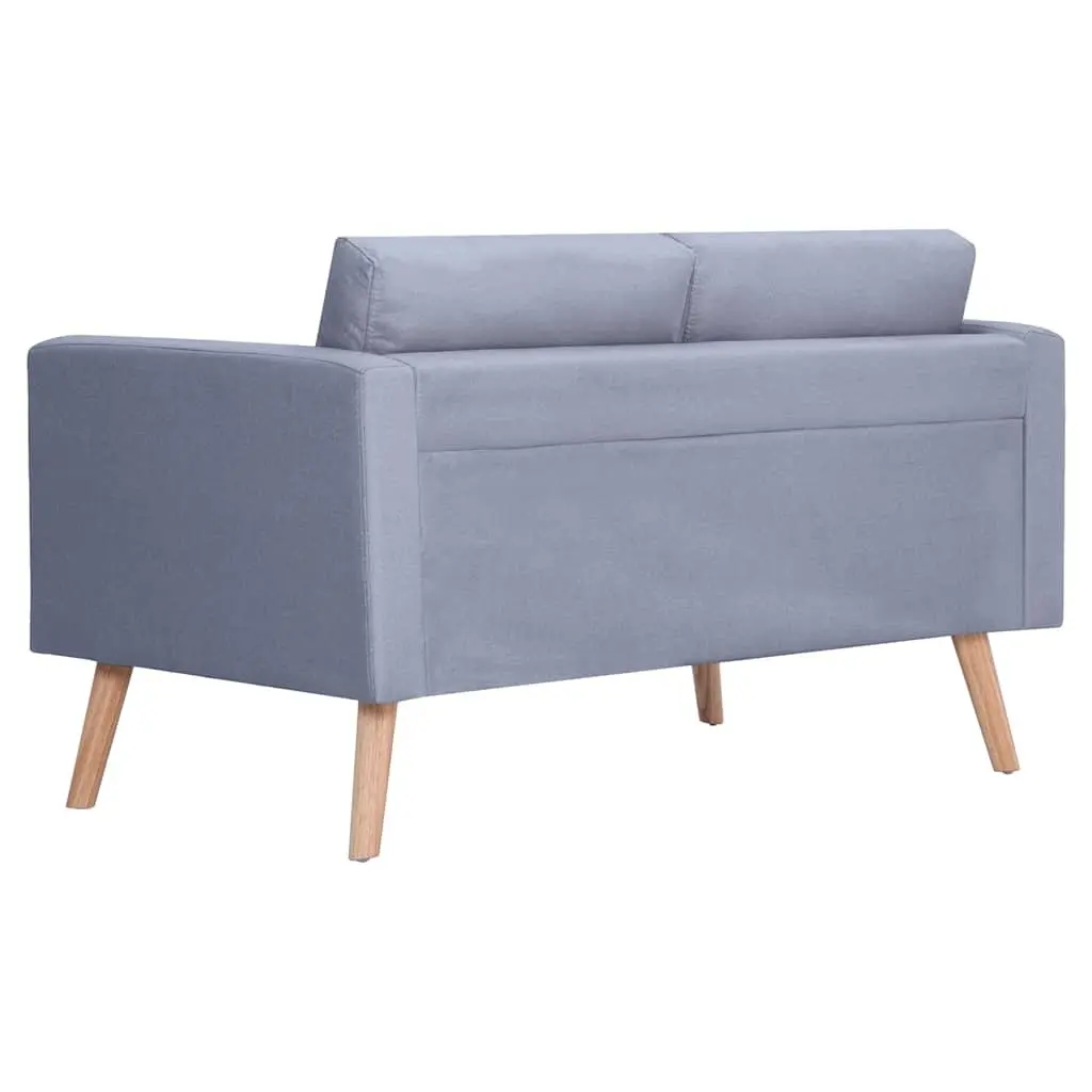 2-Seater Sofa Grey Fabric Couch Living Room