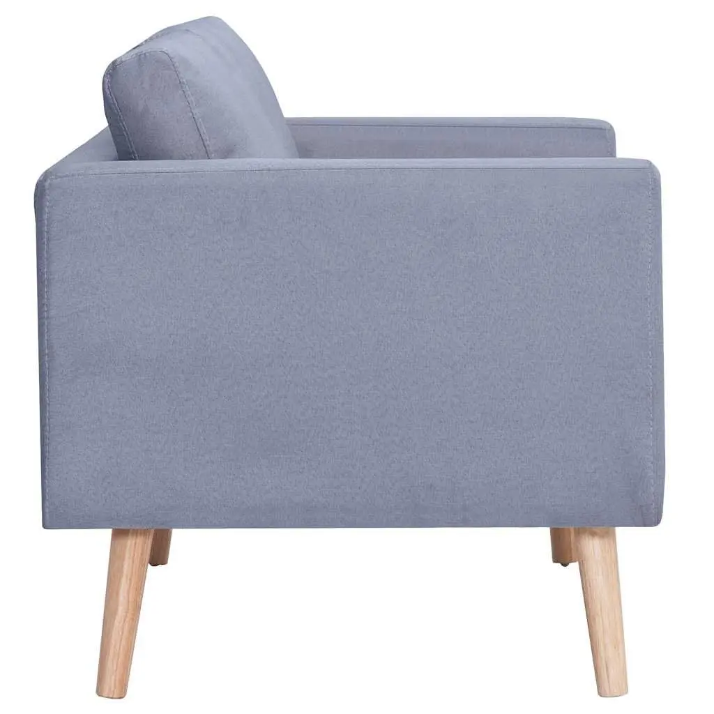 2-Seater Sofa Grey Fabric Couch Living Room
