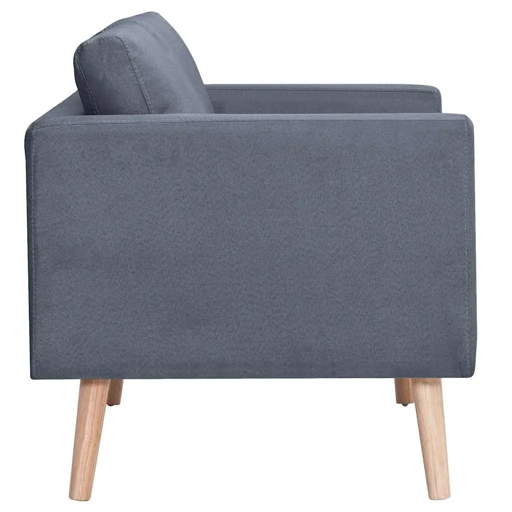 2-Seater Sofa Living Room Grey Fabric Couch