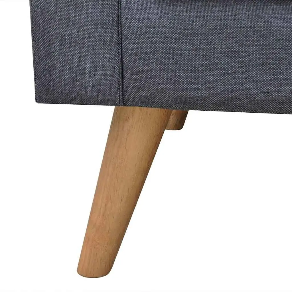 2-Seater Sofa Living Room Grey Fabric Couch