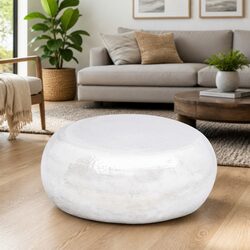Hammered Coffee Table Specifications: Aluminium, Silver Finish
