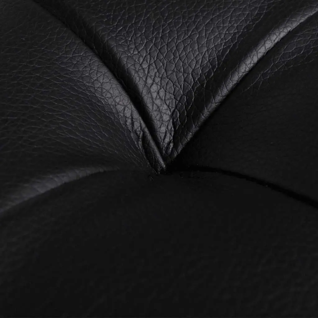 Storage Ottoman Black Faux Leather Footstool Coffee Table Extra Seating Bench