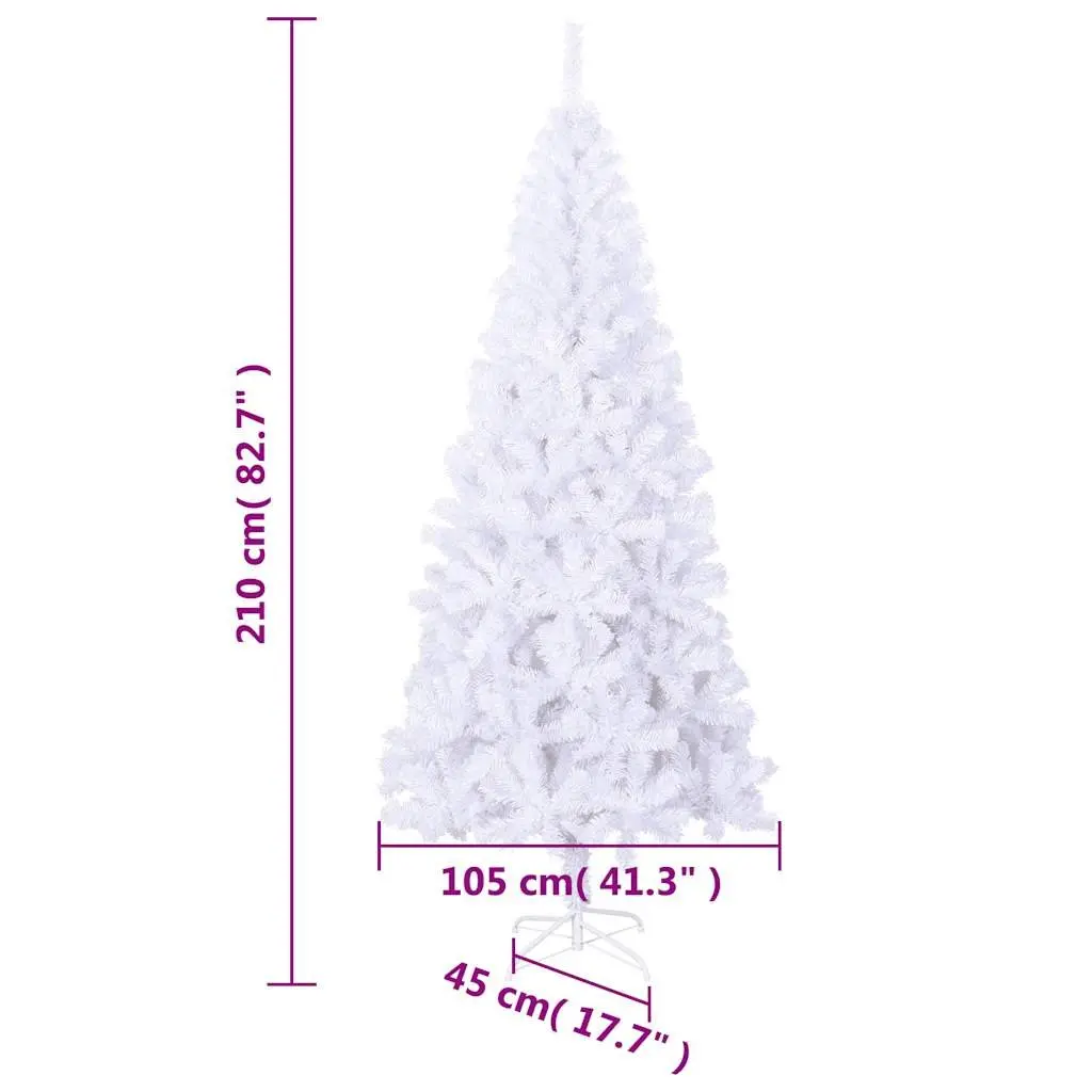 210cm White Artificial Christmas Tree