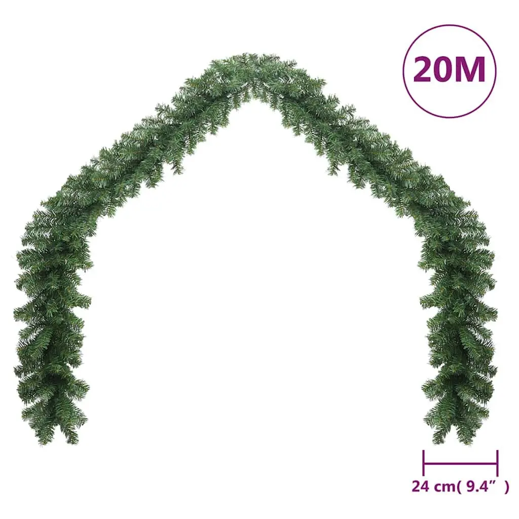 Christmas Garland Indoor Outdoor 20m Green
