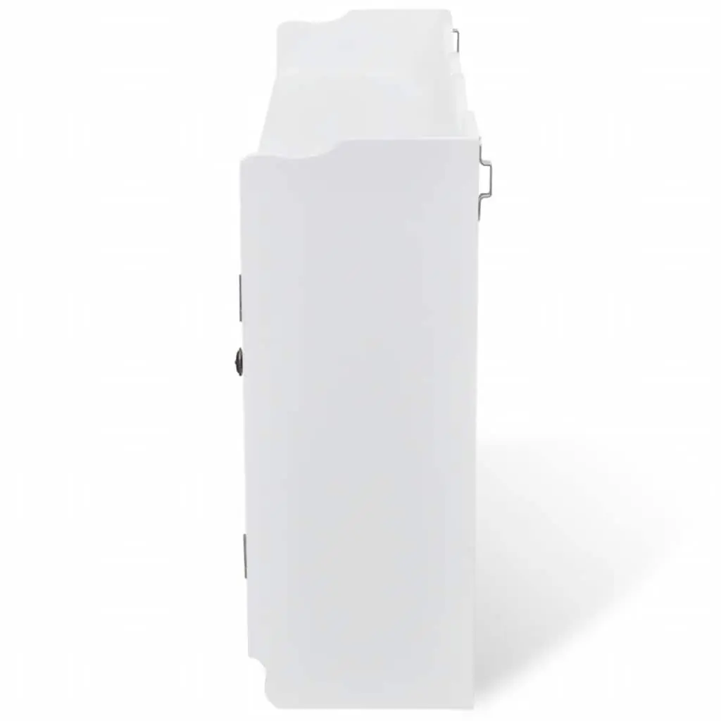 Wall Display Cabinet for Home White MDF with Glass Doors 2 Door