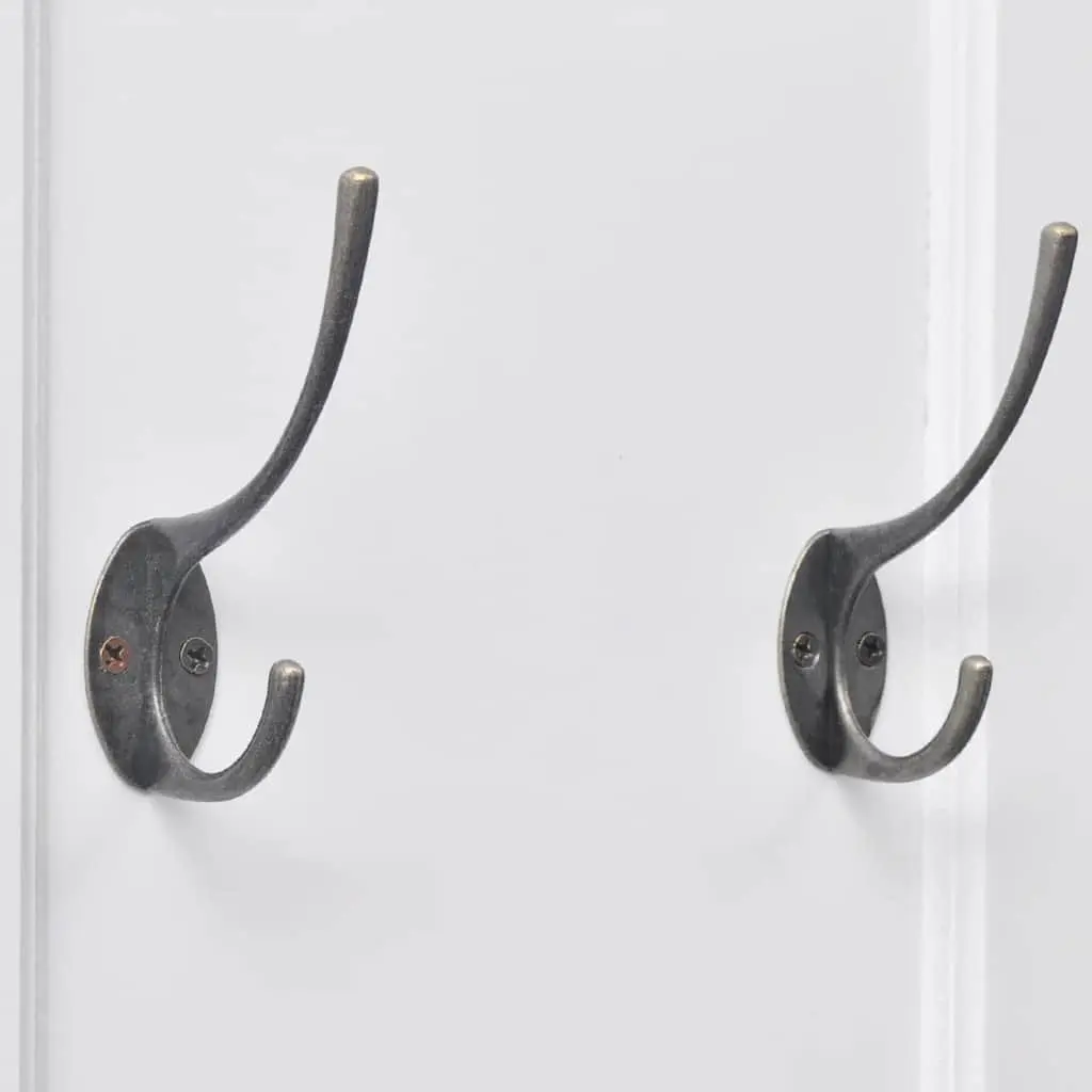 White Baroque Style Coat Racks 2 Pieces Steel Hooks Hallway Bedroom Home Decor
