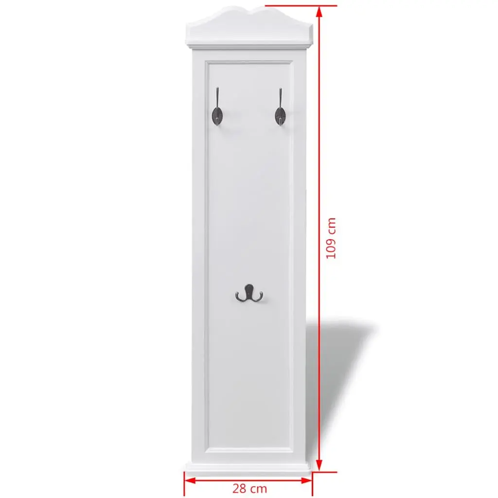 White Baroque Style Coat Racks 2 Pieces Steel Hooks Hallway Bedroom Home Decor