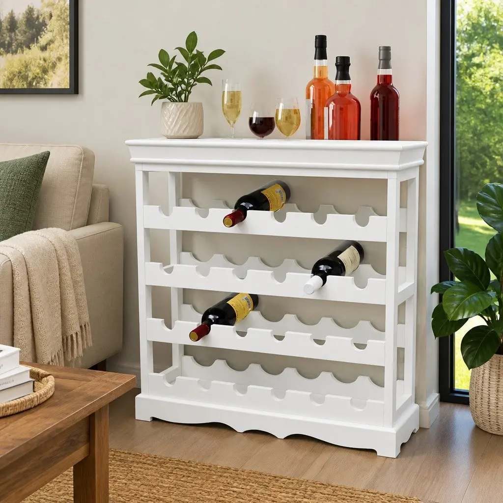 24-Bottle White Wine Cabinet with Top Tray