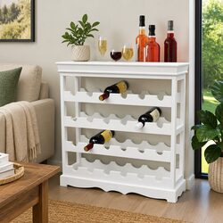 24-Bottle White Wine Cabinet with Top Tray