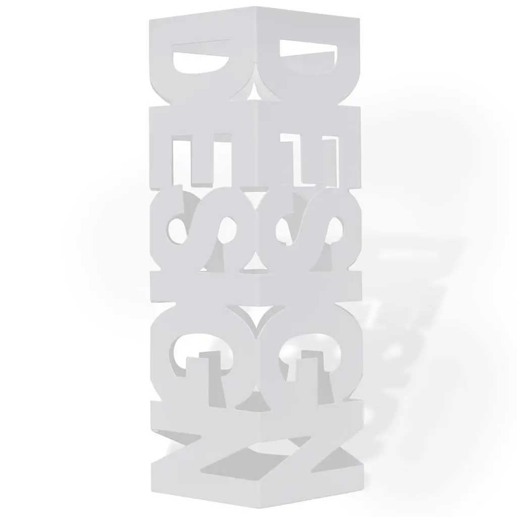Umbrella Stand Storage Holder for Home Entrance White Steel 48.5cm