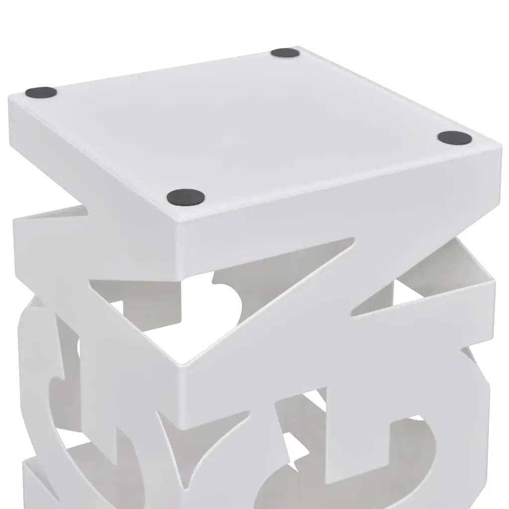 Umbrella Stand Storage Holder for Home Entrance White Steel 48.5cm