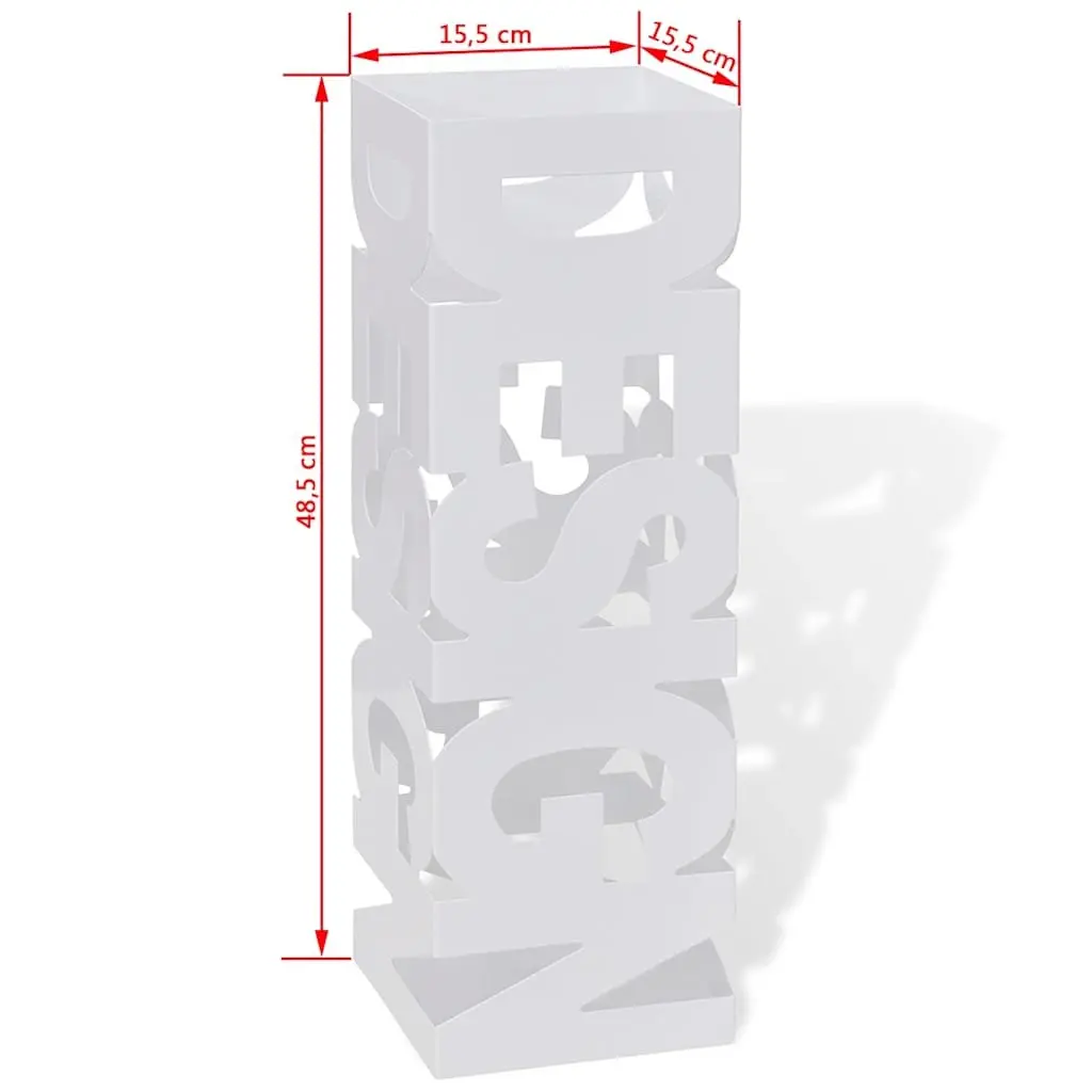 Umbrella Stand Storage Holder for Home Entrance White Steel 48.5cm