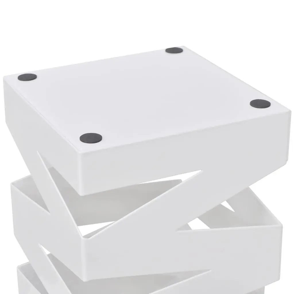 48.5cm White Steel Umbrella Stand with Drip Tray