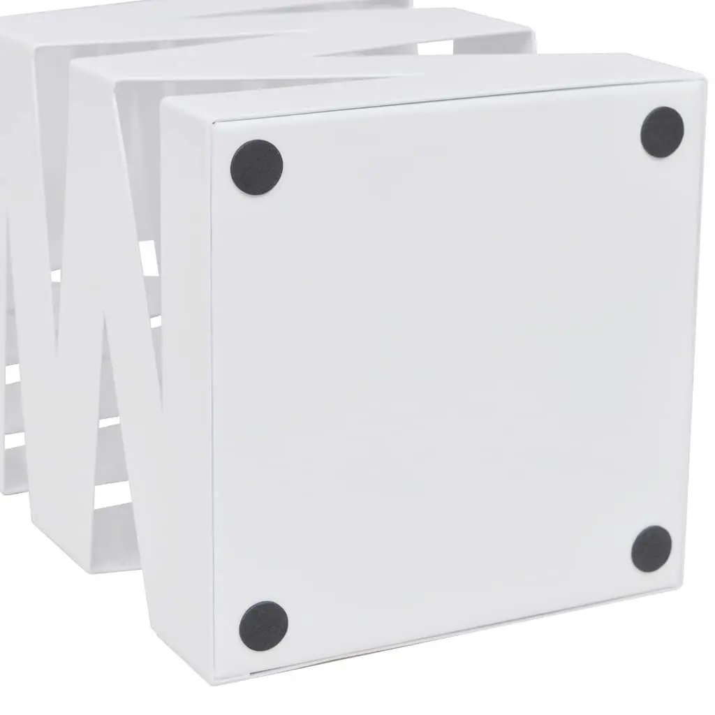 48.5cm White Steel Umbrella Stand with Drip Tray