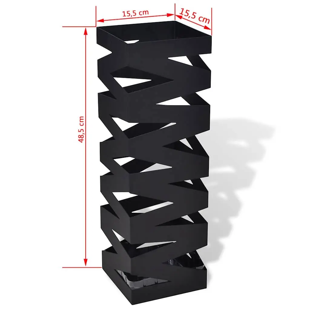 Umbrella Stand Storage Holder for Home 48.5cm Black Steel