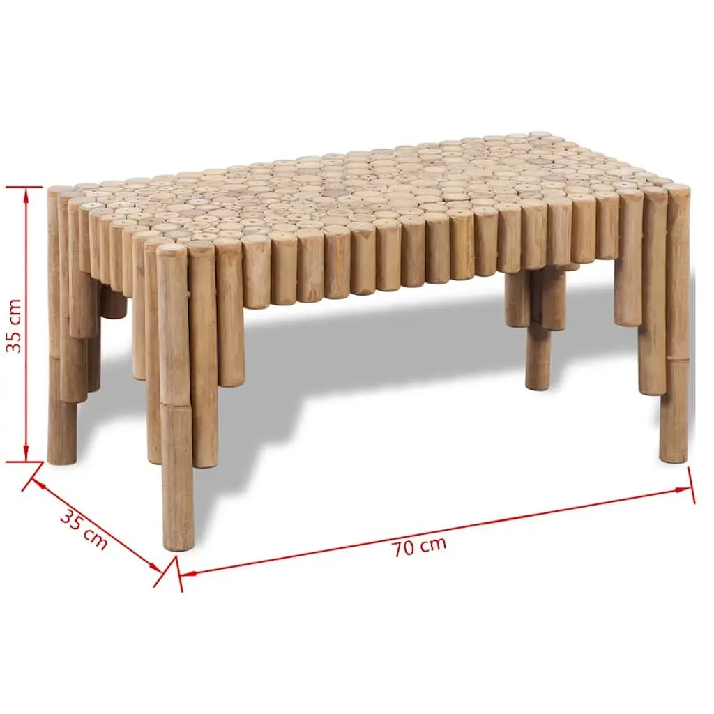 Bamboo Coffee Table Brown Living Room Accent Furniture Modern Design Home Decor