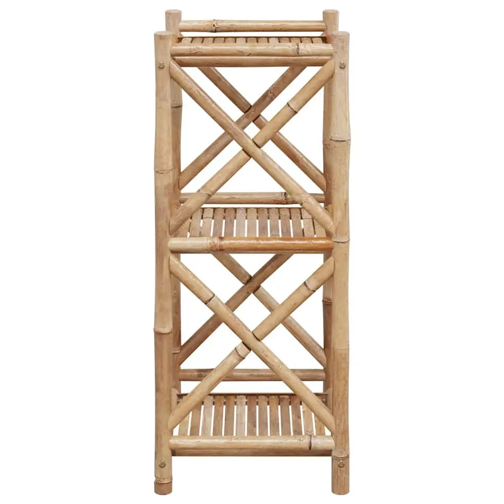 3-Tier Square Bamboo Shelf Brown Bathroom Living Room Display Stand Storage