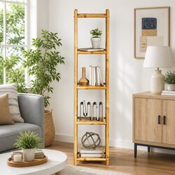5-Tier Bamboo Shelf: Compact, Weather-Resistant Design