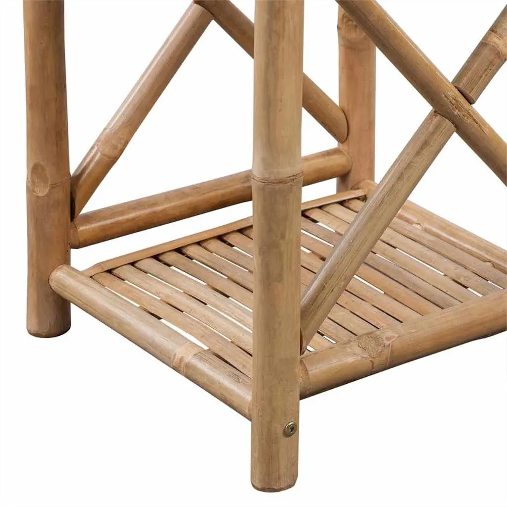 Bamboo Shelf 5-Tier Square Standing Bookcase Display Storage Brown