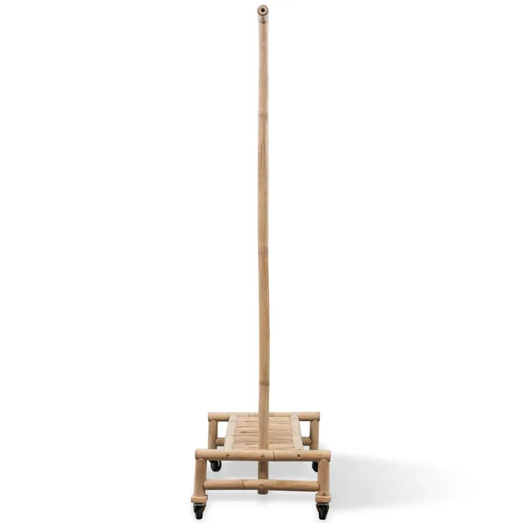 Bamboo Clothes Rack Garment Storage Organiser with Shelf for Home Use Brown
