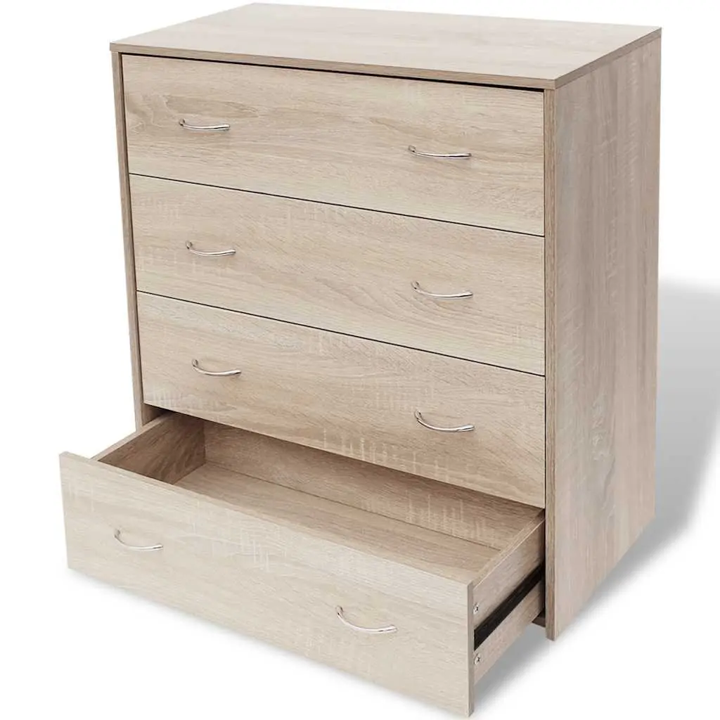 Sideboard Storage Cabinet with 4 Drawers Oak Colour Living Room Hallway