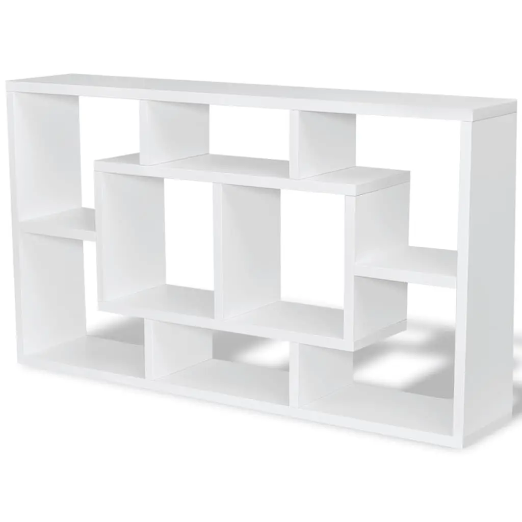 Wall-Mounted Shelf Unit with 8 Open Compartments