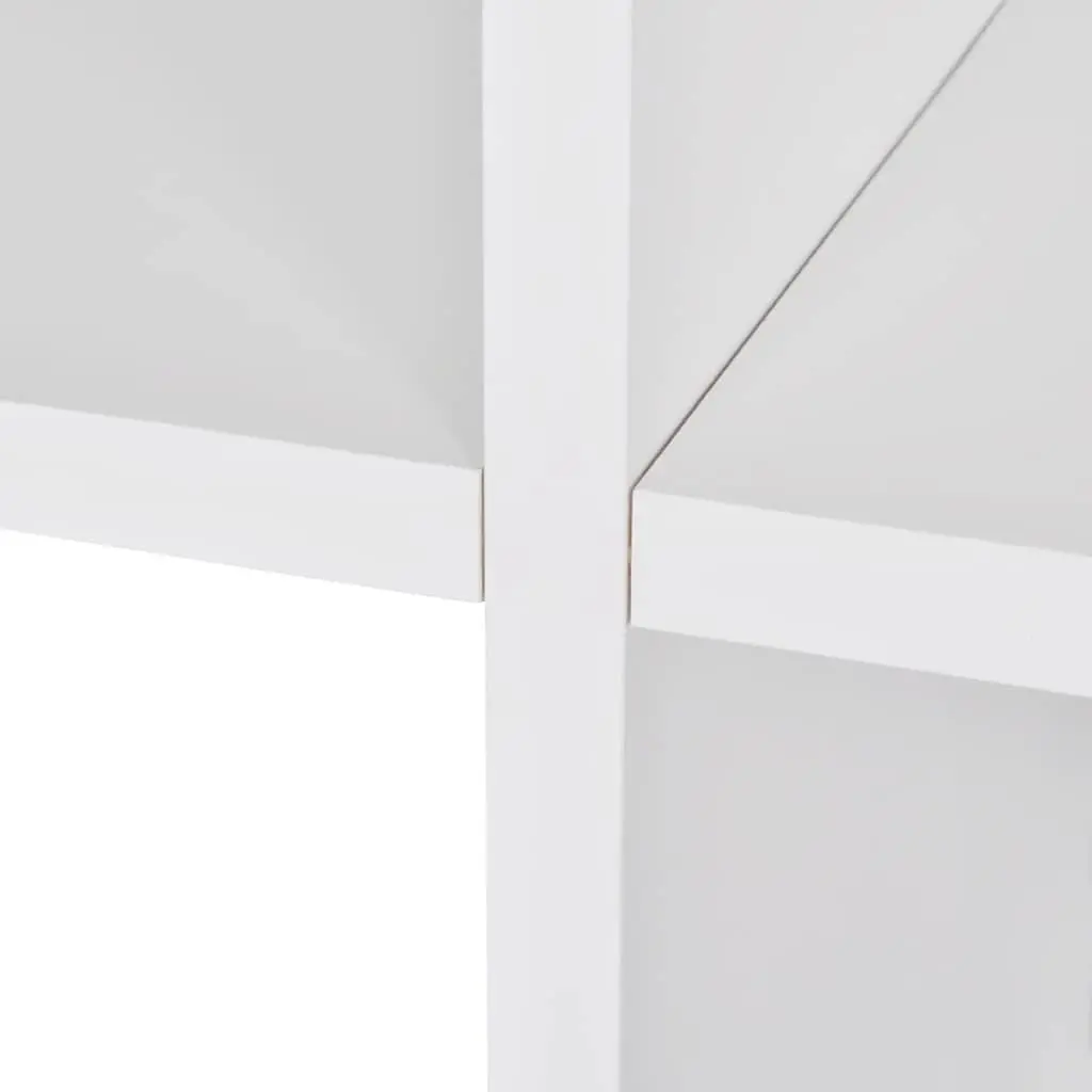 Staircase Bookcase for Home 107cm White 6 Compartments Open Display Shelf Unit