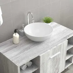 Ceramic Wash Basin: 28x28x10cm, White, Countertop Mount