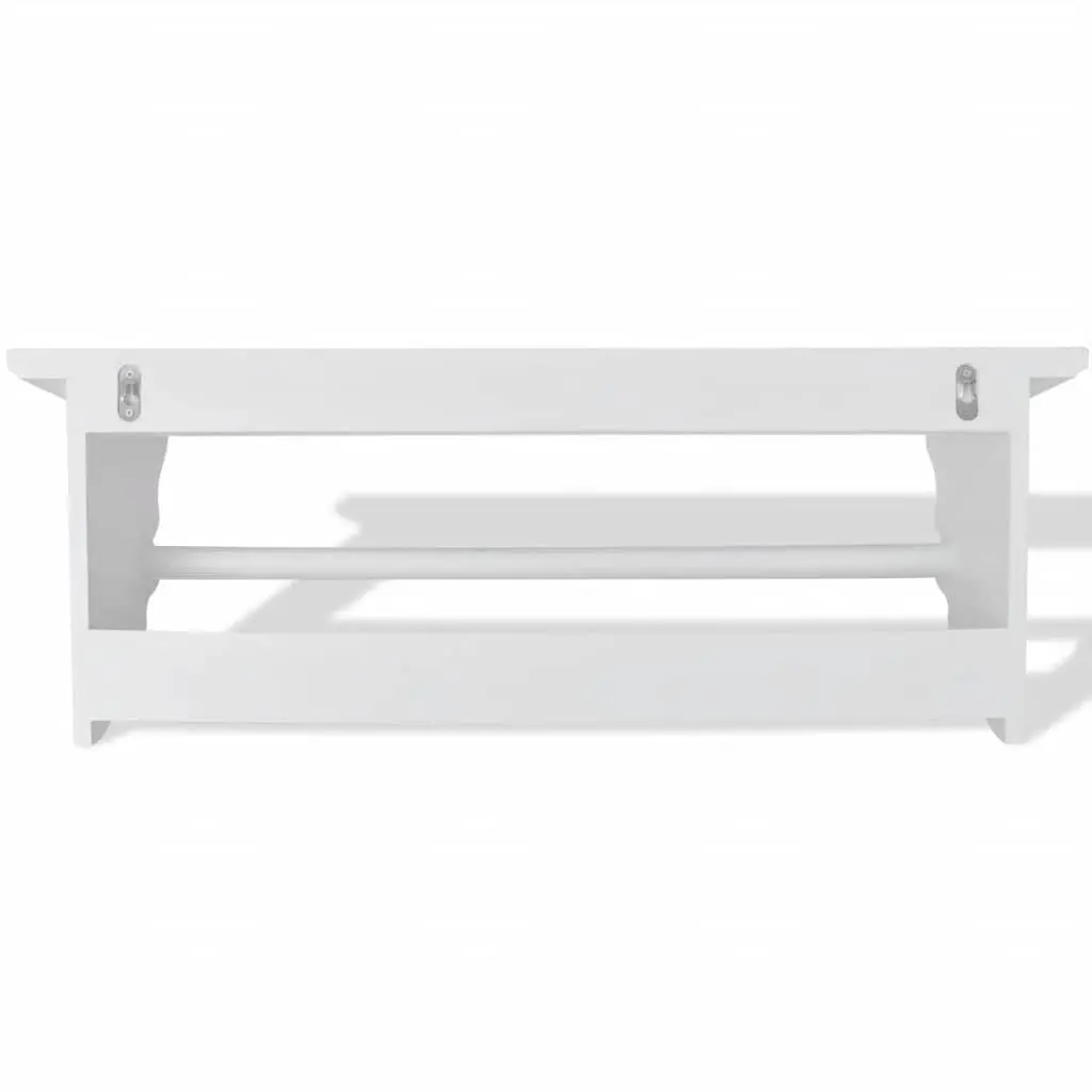 Coat Rack Wall Mount Entryway Baroque Style White Shelf Hooks
