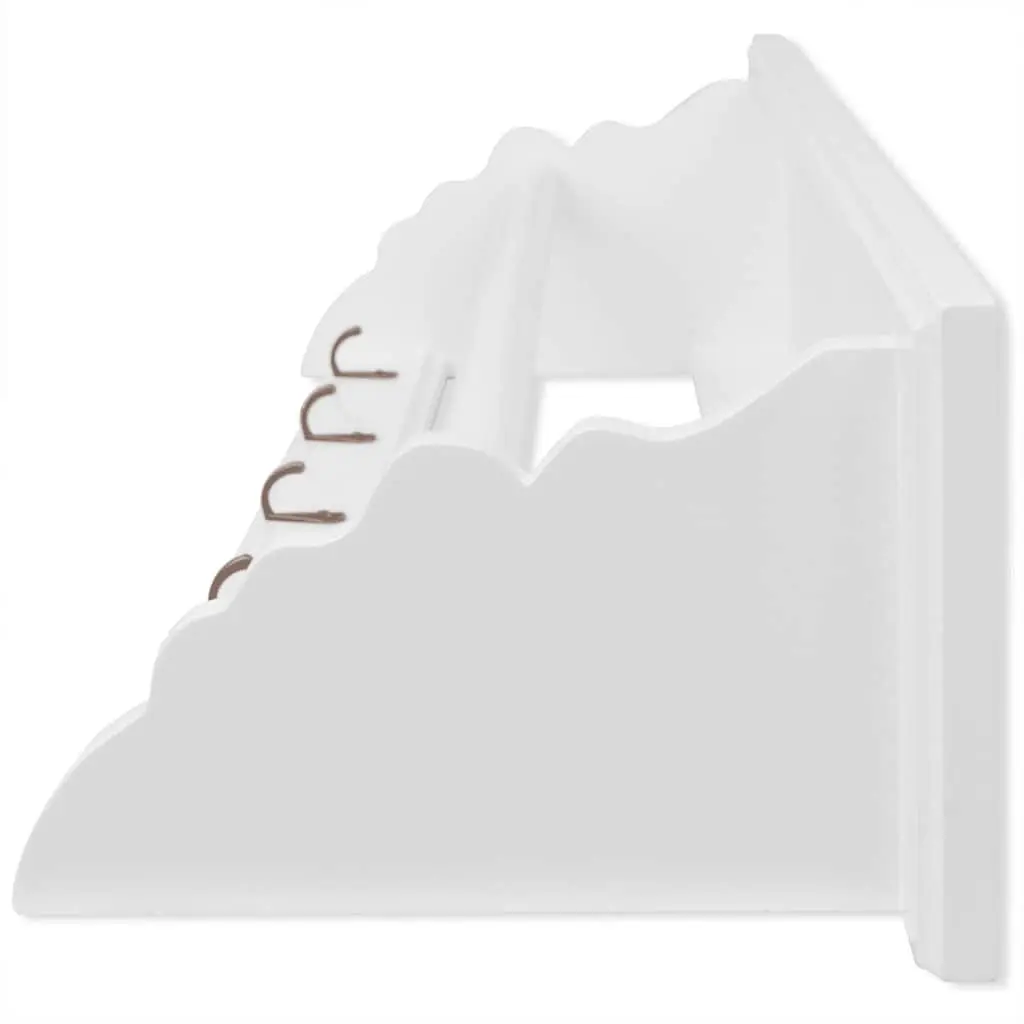 Coat Rack Wall Mount Entryway Baroque Style White Shelf Hooks