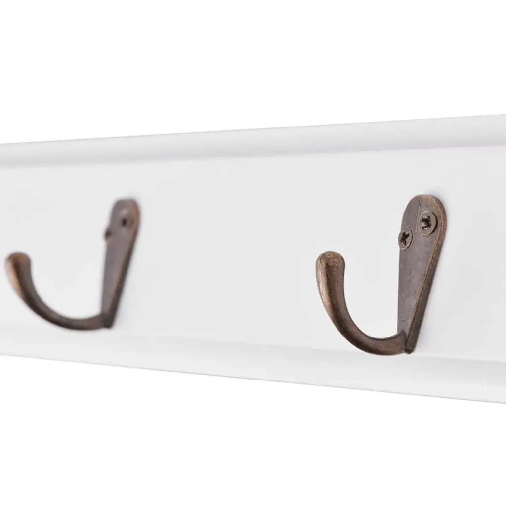 Coat Rack Wall Mount Entryway Baroque Style White Shelf Hooks