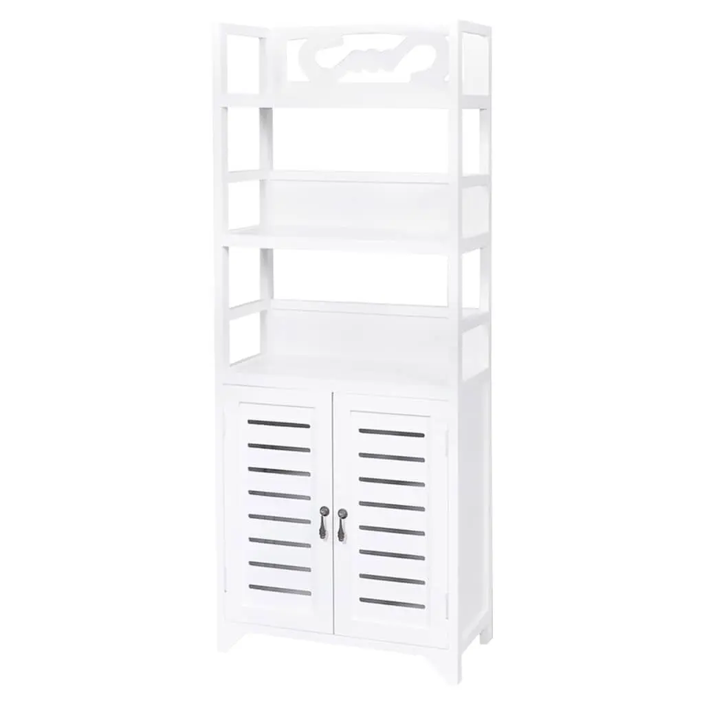Bathroom Cabinet Floor Standing White Storage Cupboard 46x24x117.5 cm