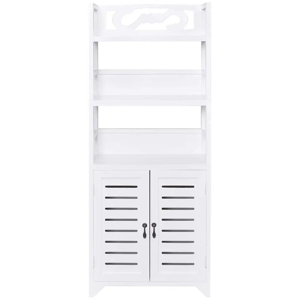 Bathroom Cabinet Floor Standing White Storage Cupboard 46x24x117.5 cm