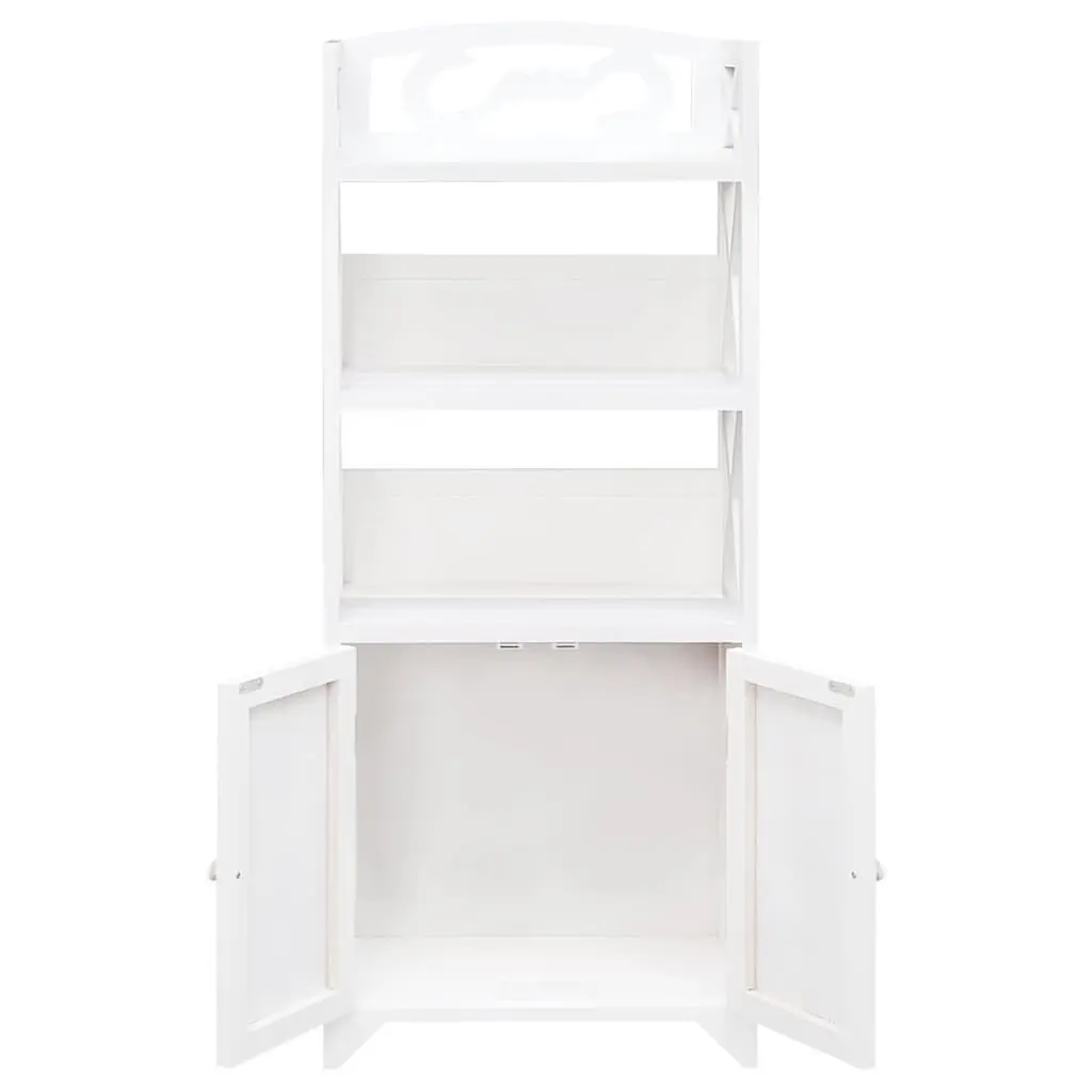 Bathroom Cabinet Floor Standing White Storage Cupboard 46x24x117.5 cm