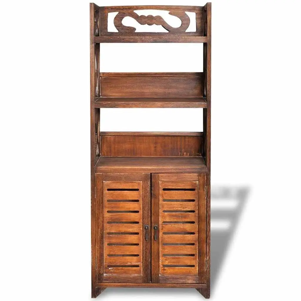 Bathroom Cabinet Storage Cupboard Brown Wood Floor Standing 46x24x117.5cm