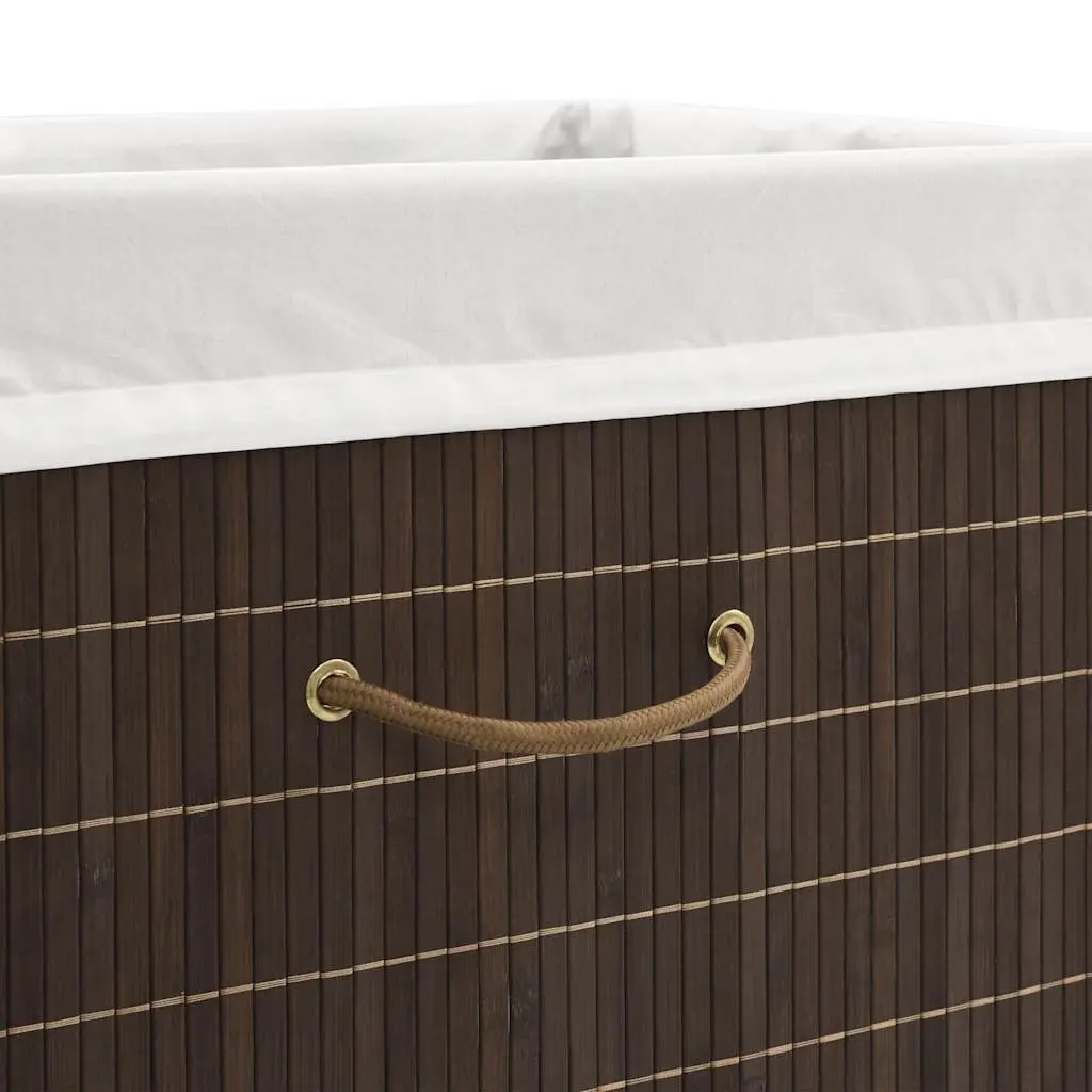Rectangular Bamboo Laundry Bin with Polyester Liner