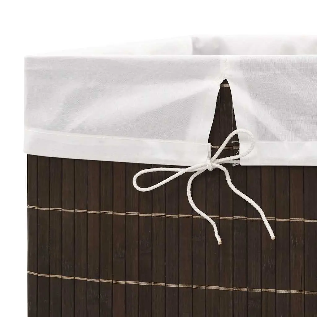 Rectangular Bamboo Laundry Bin with Polyester Liner