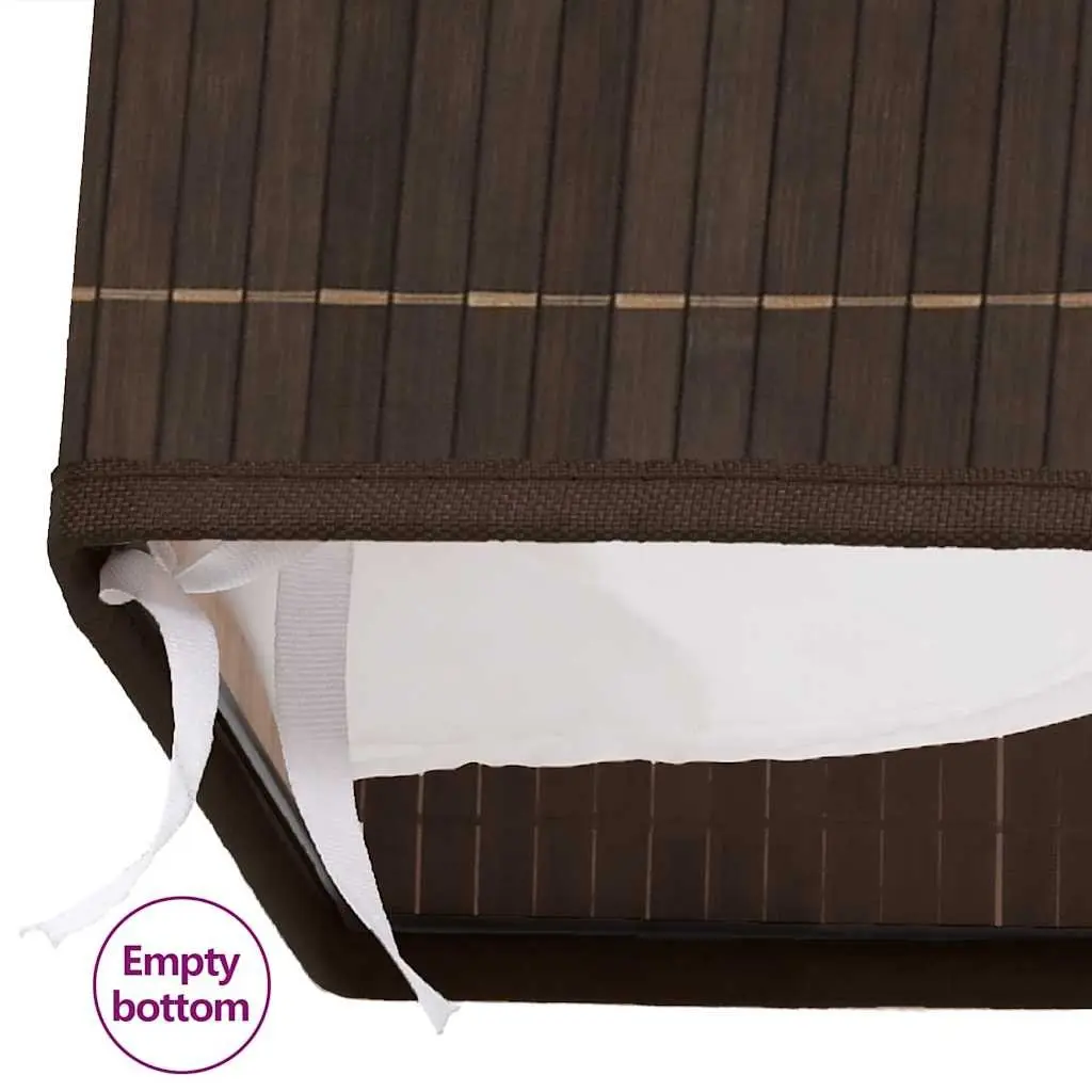Rectangular Bamboo Laundry Bin with Polyester Liner