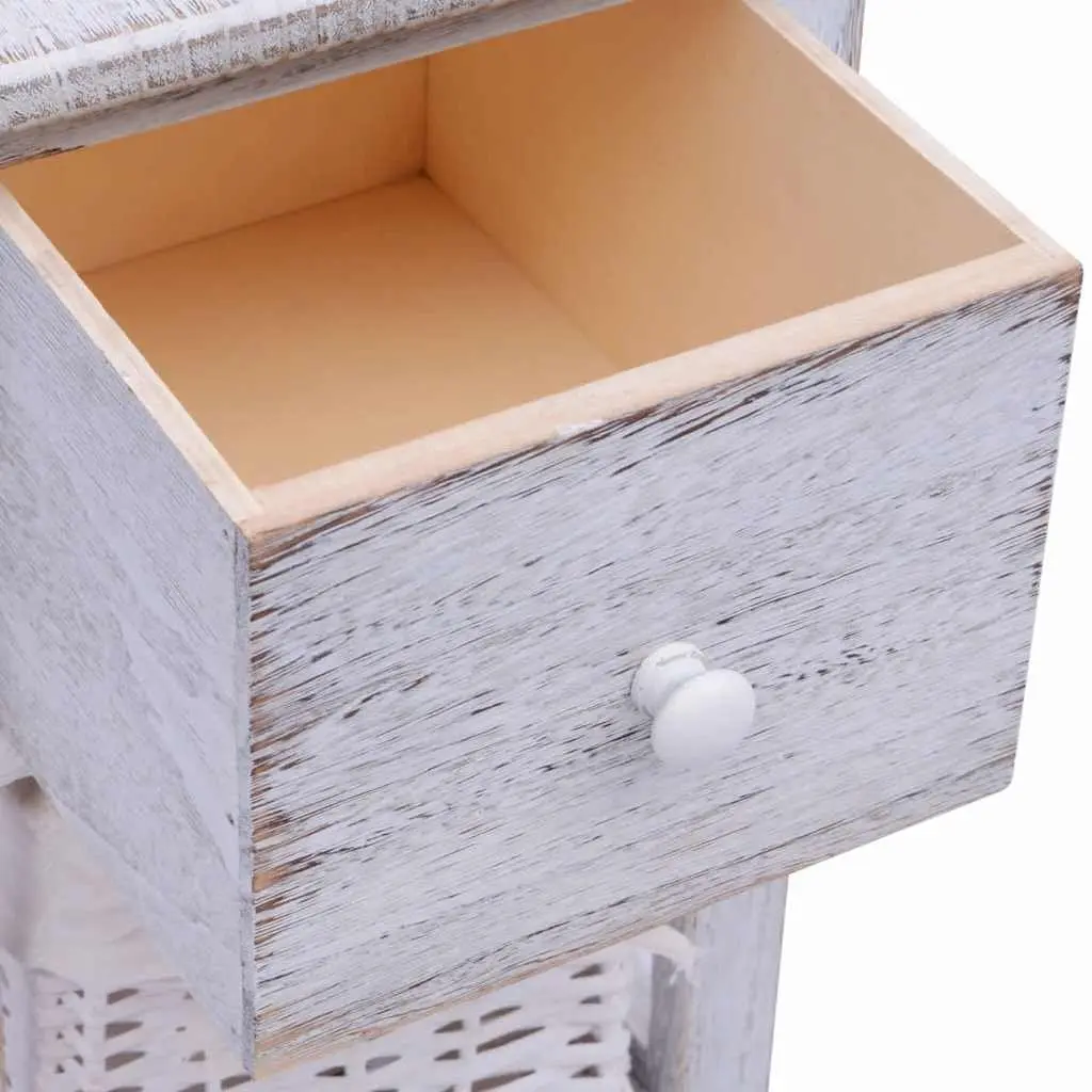 Bedside Cabinets 2 pcs White Wood Nightstands Bedroom Storage Drawer Tables