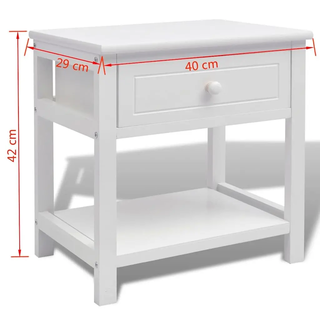 Wooden Bedside Cabinet Nightstand Drawer Storage Shelf Bedroom Furniture 2 Piece