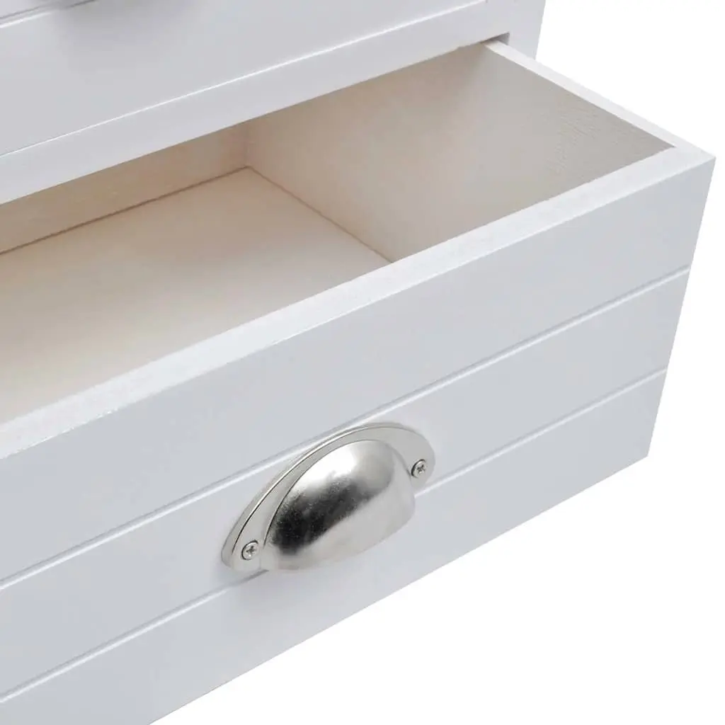 White Bedside Cabinets with 2 Drawers Each