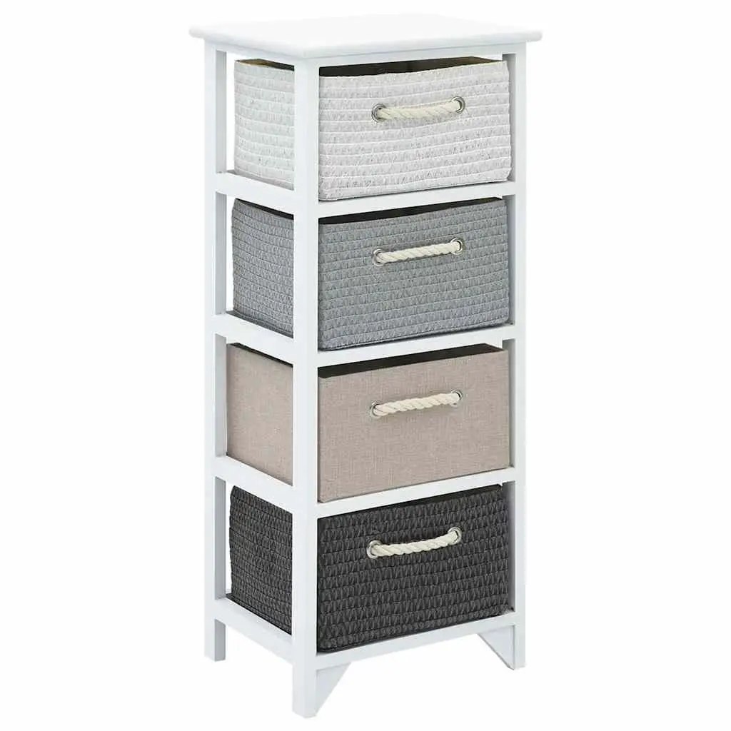 Storage Cabinet 4 Drawers White Wooden Chest Hallway Bedroom Furniture Organiser