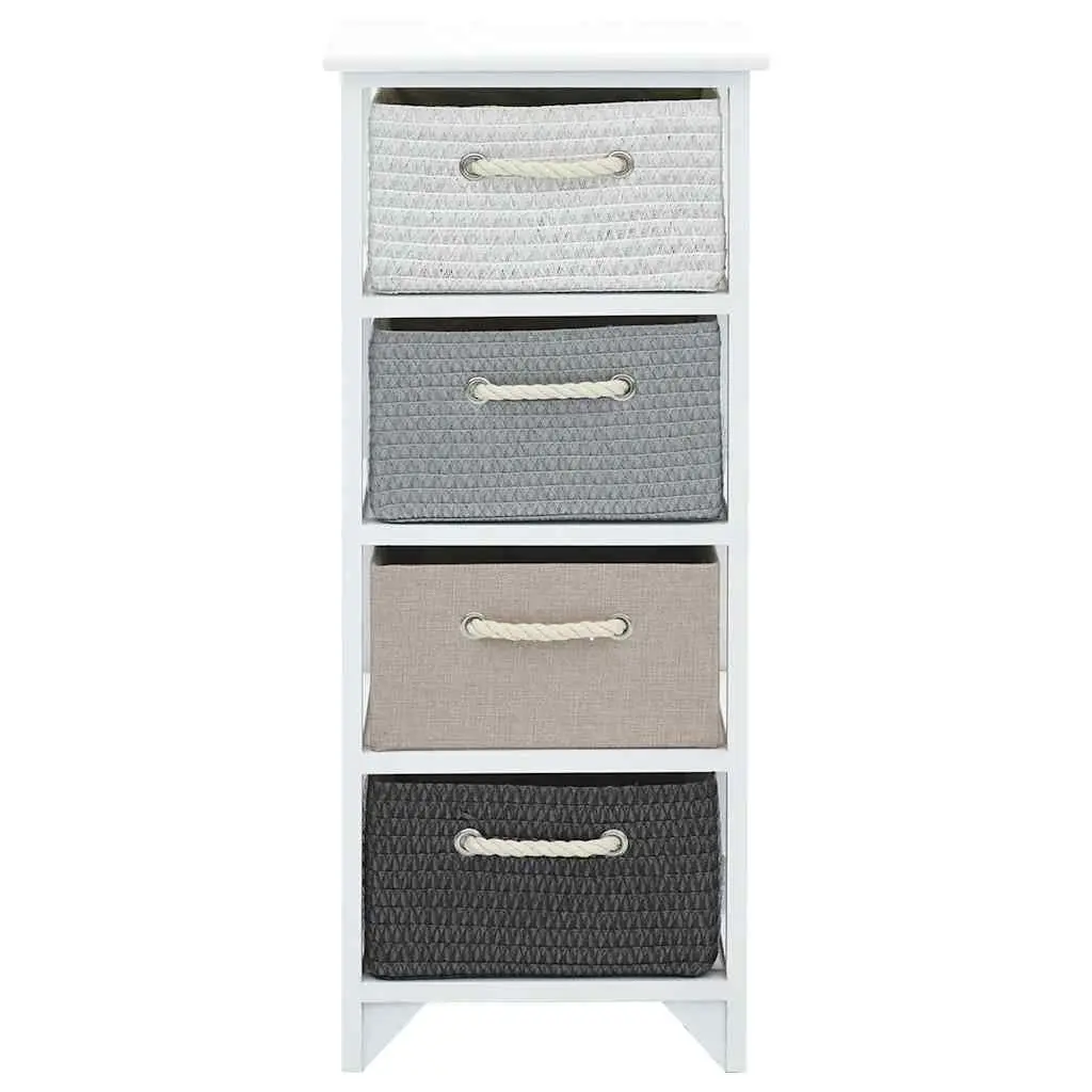 Storage Cabinet 4 Drawers White Wooden Chest Hallway Bedroom Furniture Organiser