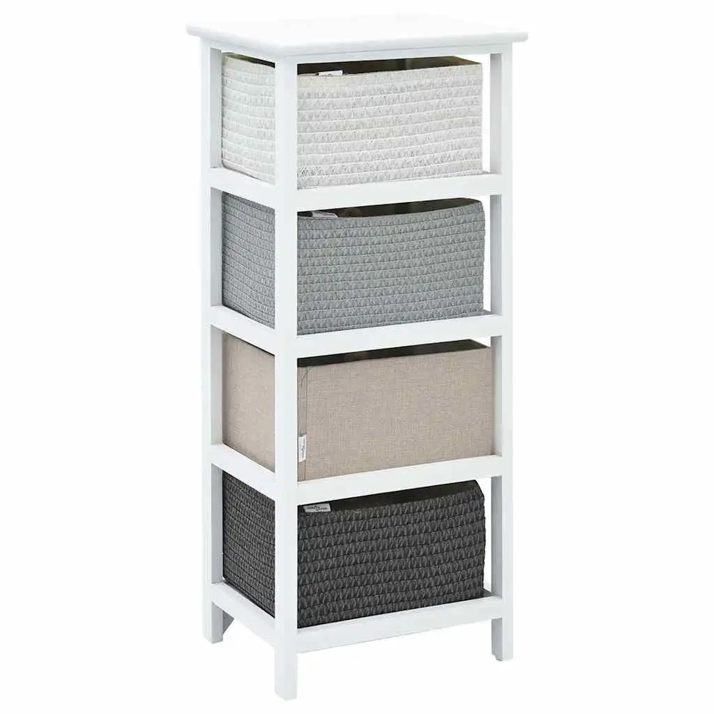 Storage Cabinet 4 Drawers White Wooden Chest Hallway Bedroom Furniture Organiser